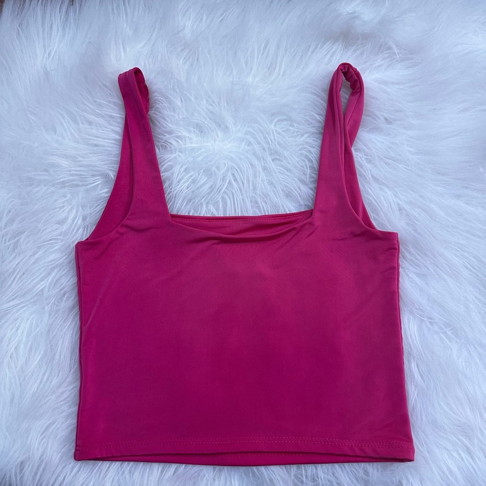 Vibrant Pink Sleeveless Crop Top